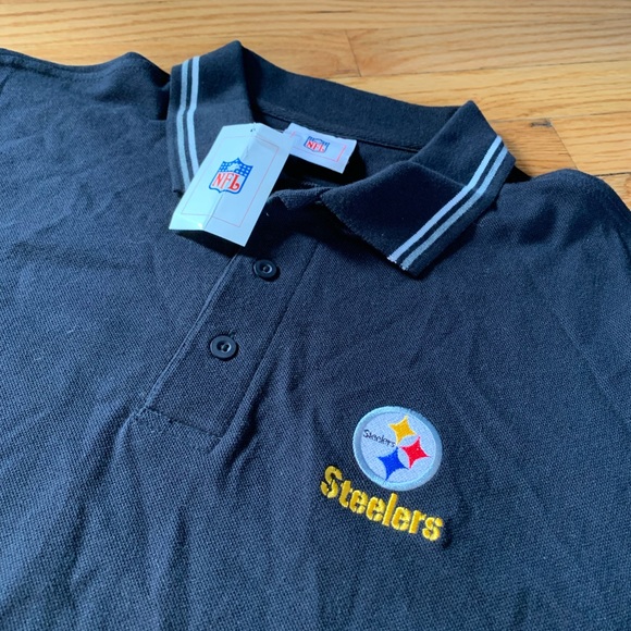 NFL Steelers NWT Short Sleeve Embroidered Polo‎ Men’s Size Large - Picture 1 of 7